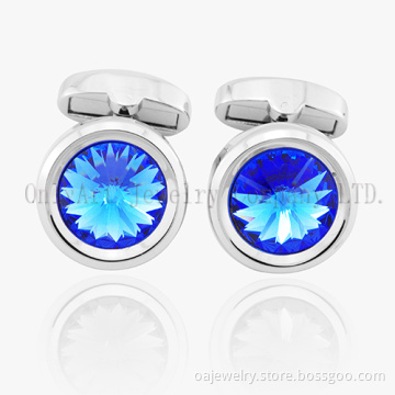 Fashion Accessory Jewelry Men Crystal Brass Cufflink